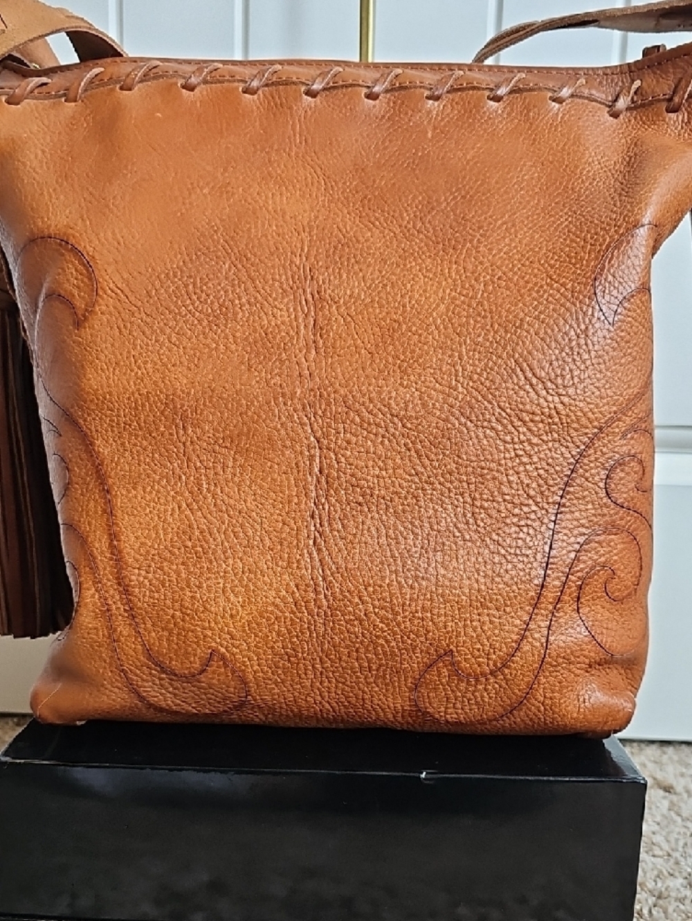 Coach x Anna Sui NWT 2012 Fleur-de-Lis Duffle Archival Piece Cognac Pebble Grain - Picture 9 of 15